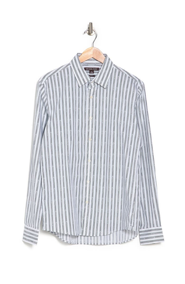 Michael Kors Broken Stripe Slim Fit Sport Shirt, Alternate, color, 