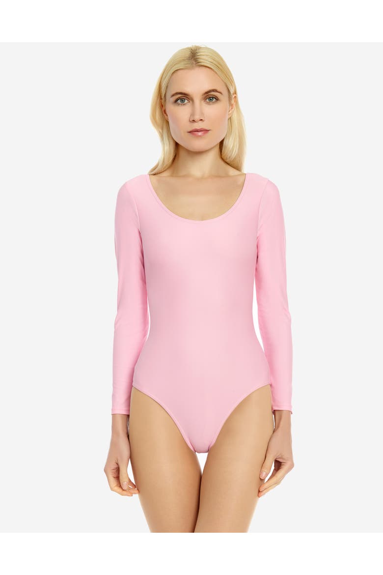 Women's Long Sleeve Leotard, Main, color, Pink