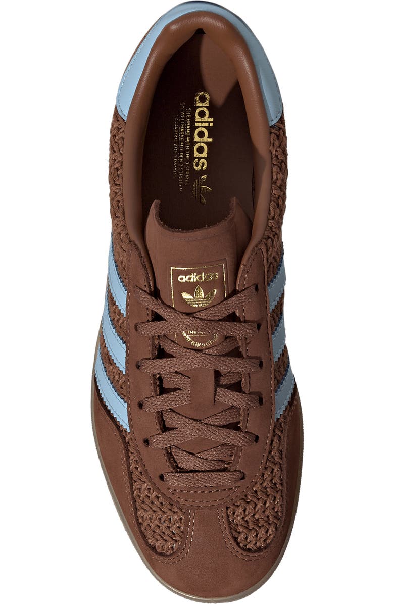 adidas Gazelle Indoor Sneaker, Alternate, color, Preloved Brown/ Clear Sky/ Gum