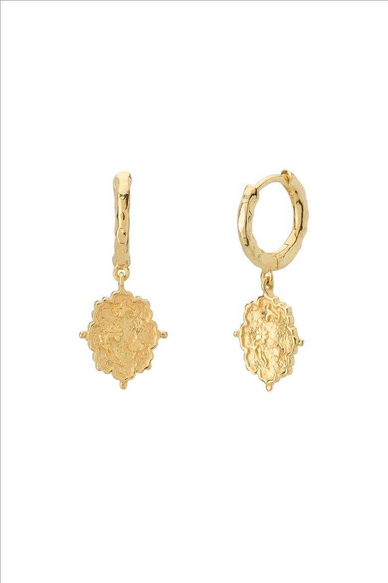 Loved Always Huggie Earrings, Main, color, Yellow Gold