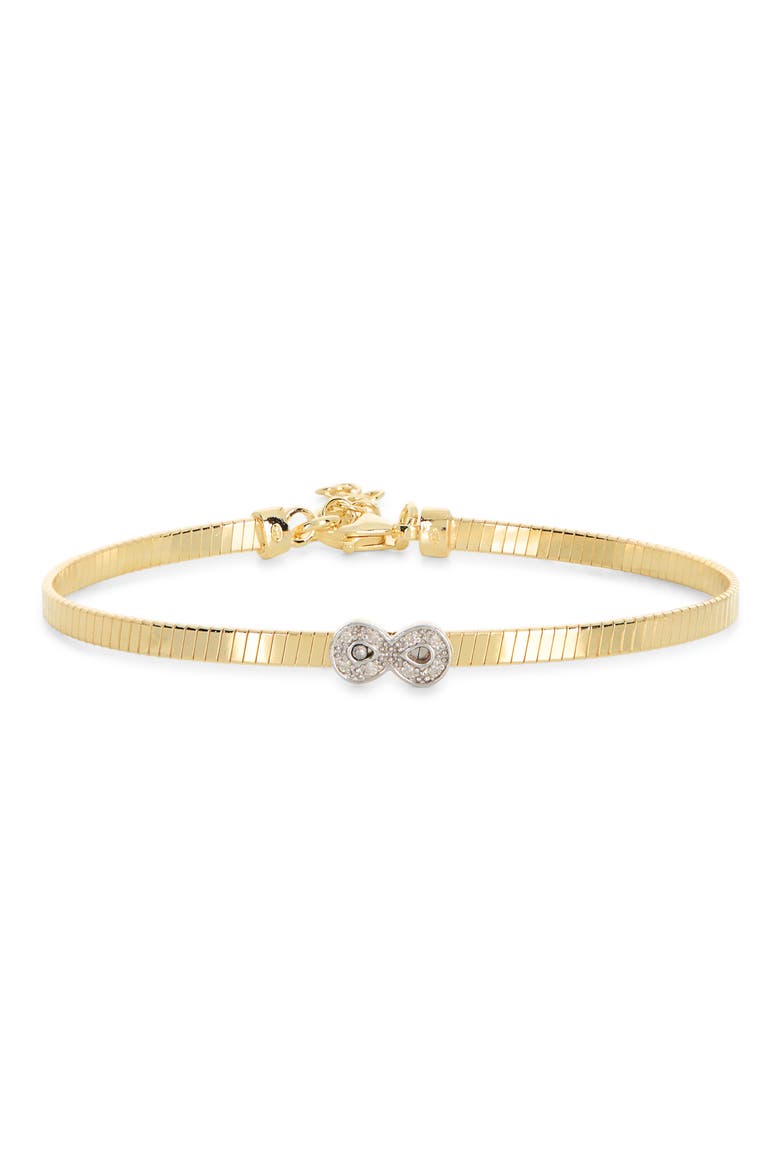Diamond Infinity Bangle Bracelet, Main, color, YELLOW GOLD