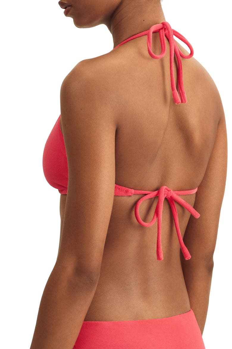 Logo Triangle Bikini Top, Alternate, color, CORAL