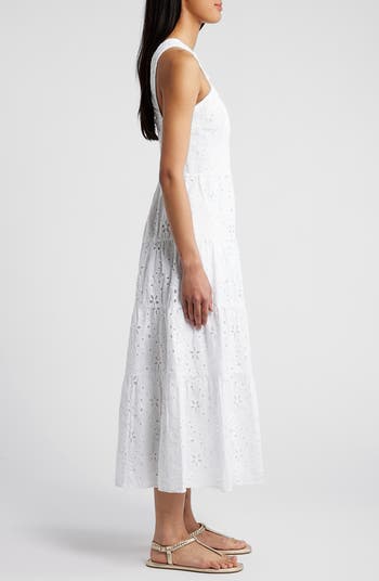 Jenette Eyelet Embroidered Halter Sundress