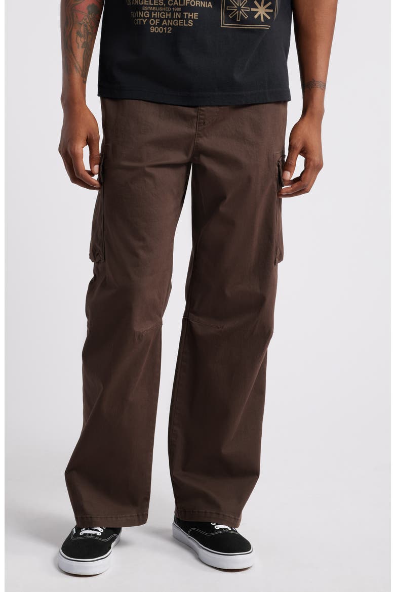 Brody Wide Leg Drawstring Cargo Pants, Main, color, BROWN