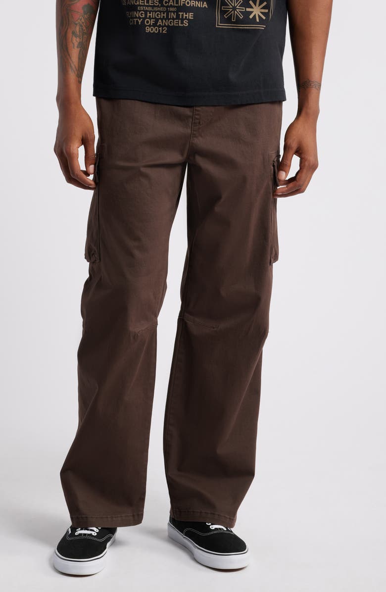PacSun Brody Wide Leg Drawstring Cargo Pants, Main, color, Brown