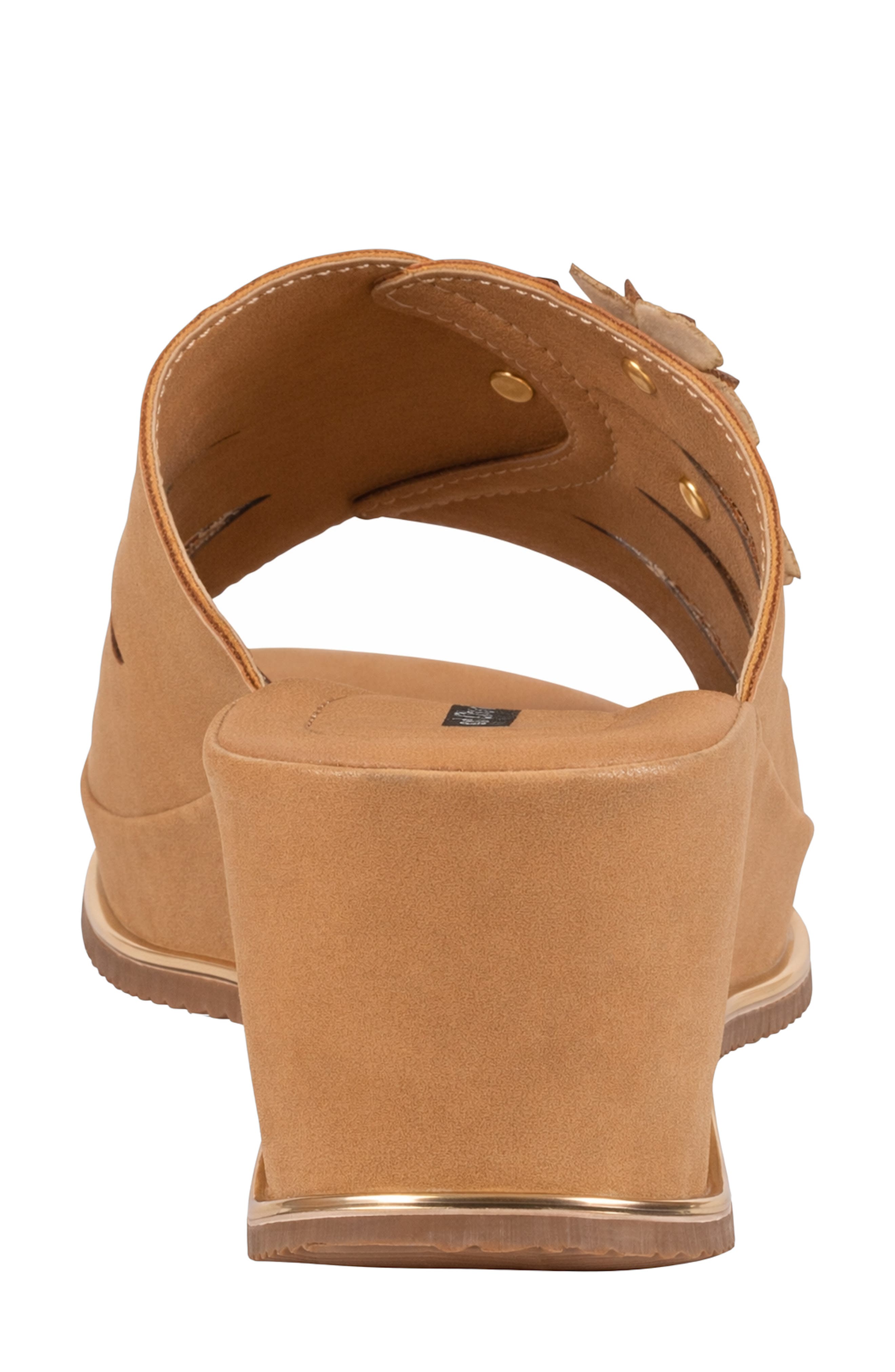 GOOD CHOICE NEW YORK Sarel Floral Wedge Sandal, Alternate, color, Tan