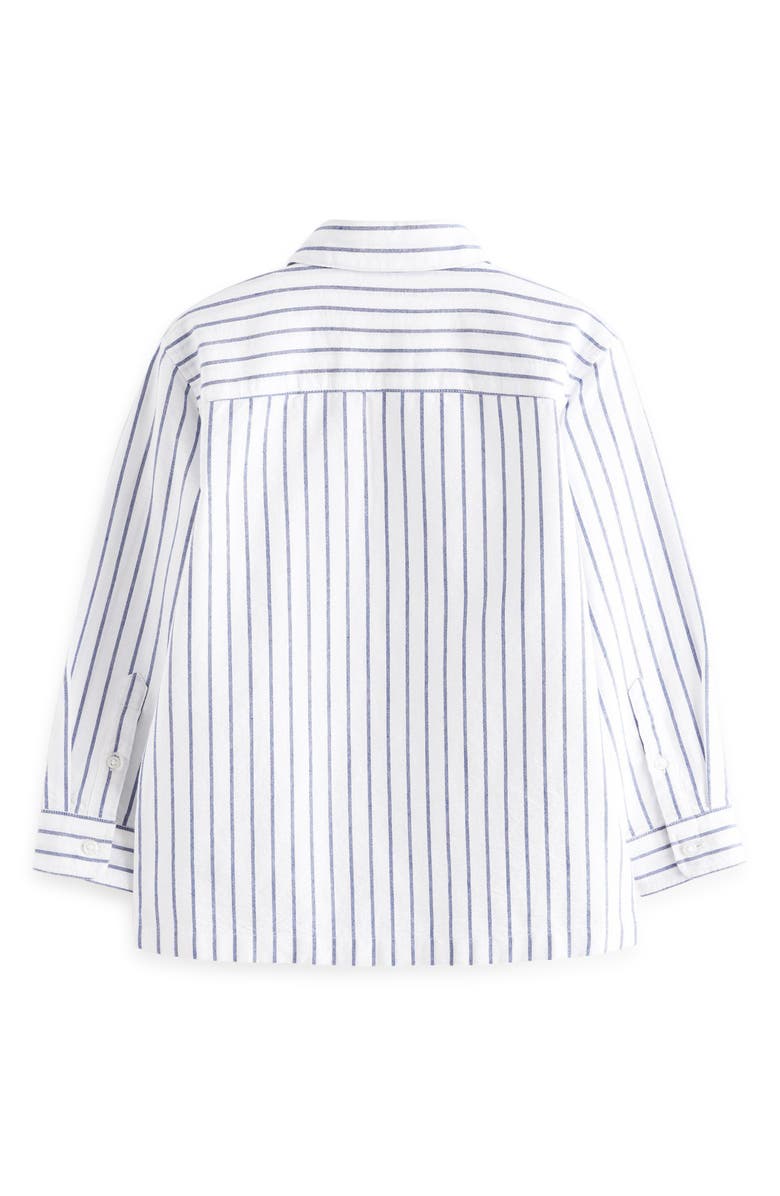 NEXT Kids' Stripe Cotton Oxford Button-Up Shirt, Alternate, color, Blue