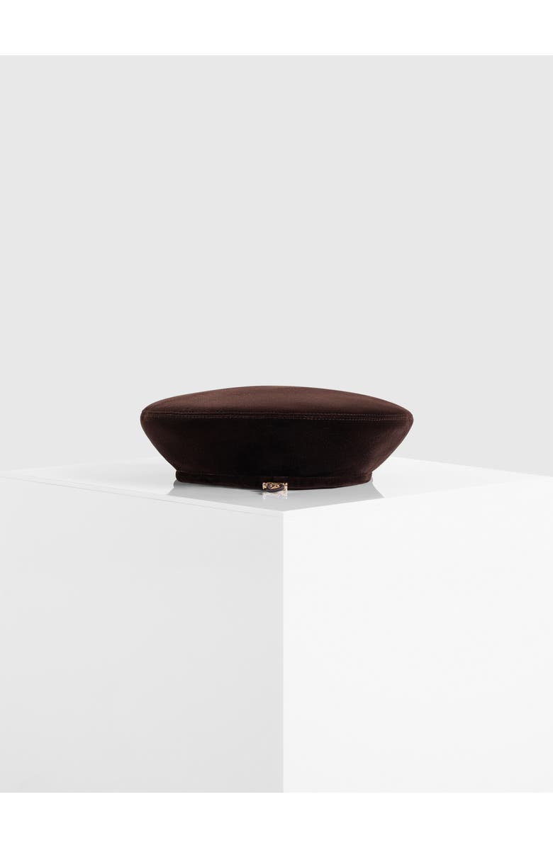 Manière De Voir Anya Velvet Beret, Alternate, color, Brown