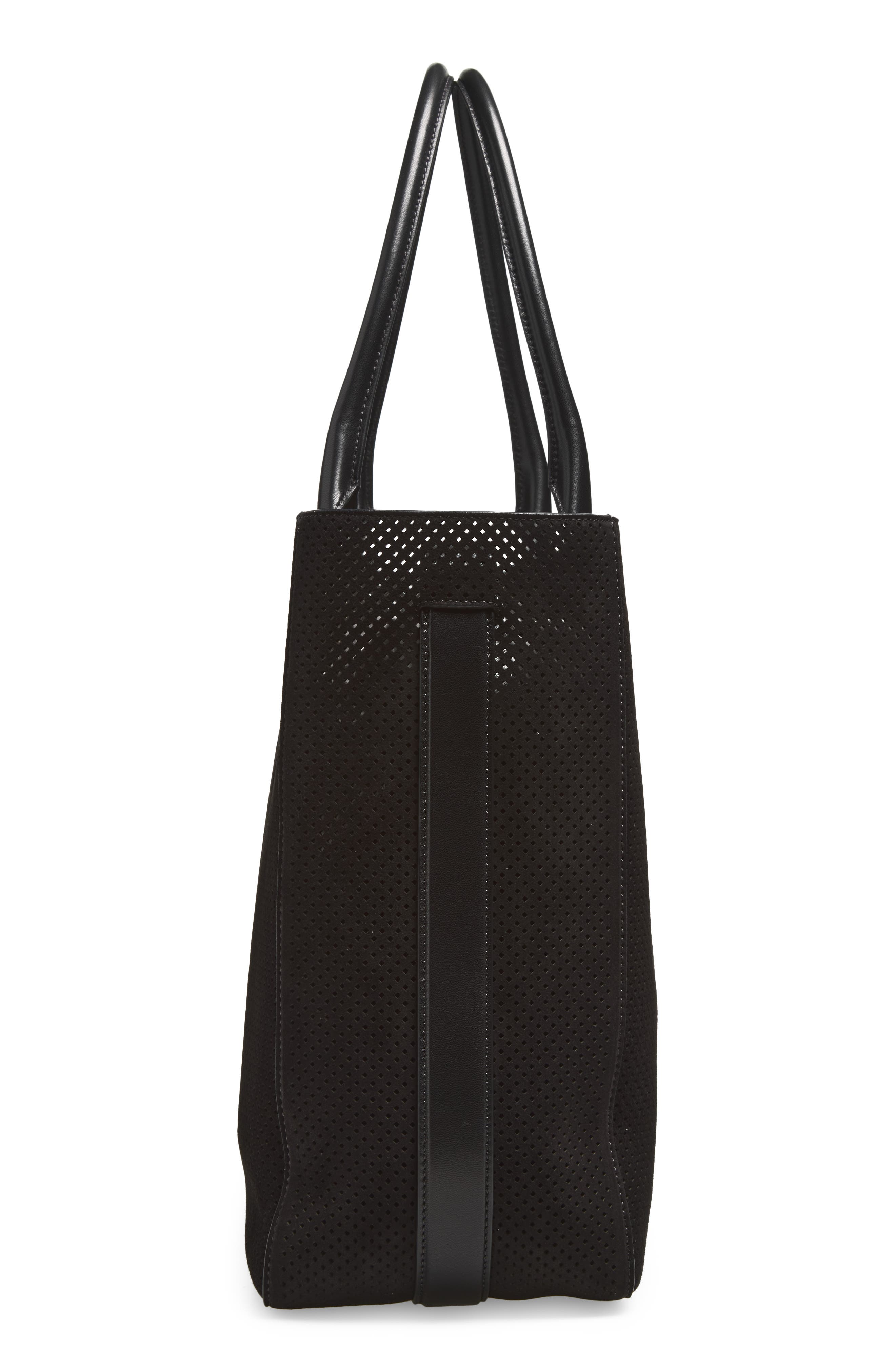 TOM FORD Perforated Suede Tote, Alternate, color, Black