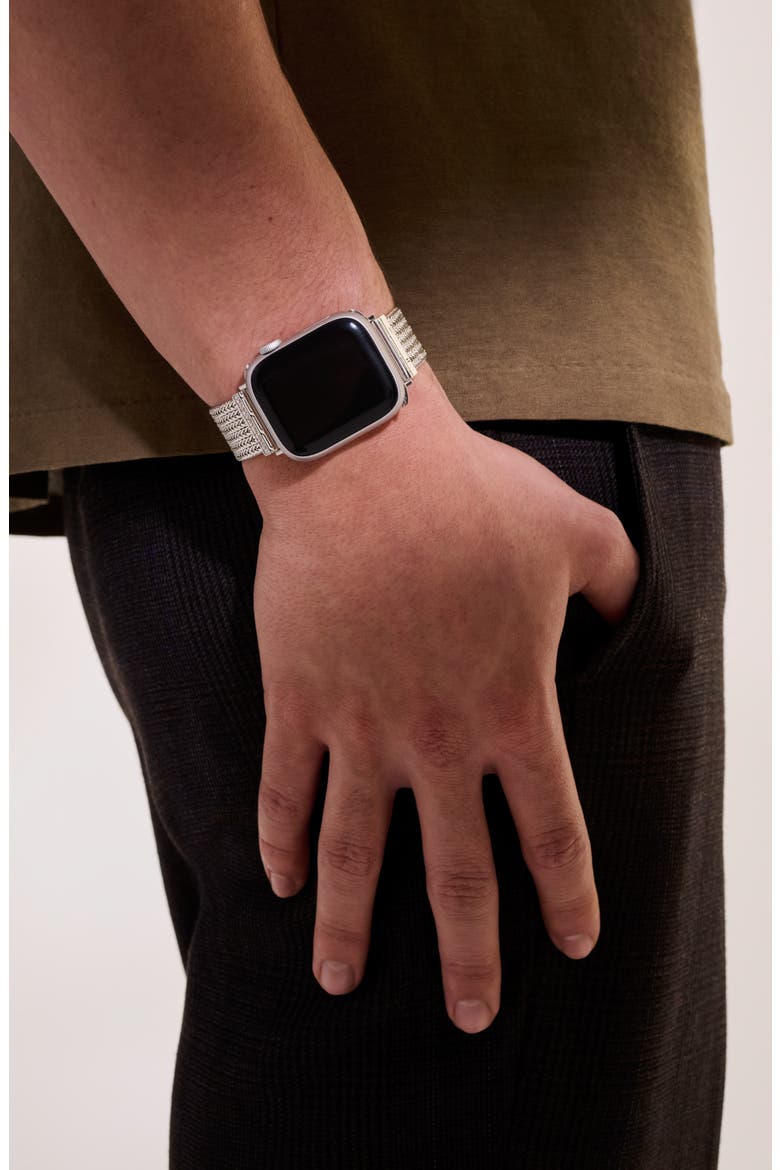 Smart Watch Strap Diamond Pavé, 18mm, Alternate, color, SILVER