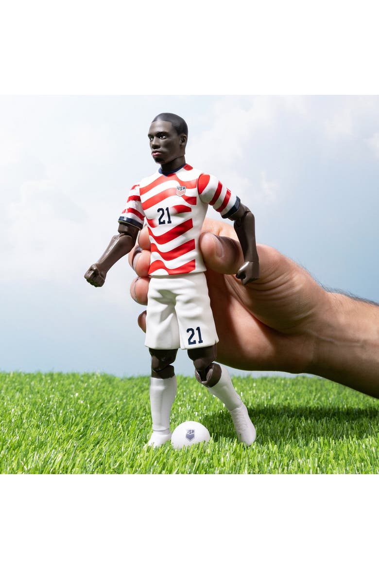Sockers 2026 USMNT Tim Weah Home Jersey 8" Soccer Action Figure, Alternate, color, Red