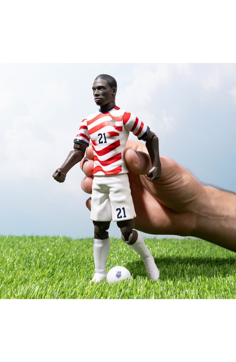 Banbo Toys Sockers 2026 USMNT Tim Weah Home Jersey 8" Soccer Action Figure, Alternate, color, Red