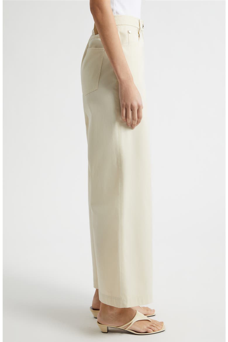 Nell Cotton Twill Wide Leg Pants, Alternate, color, ALMOND