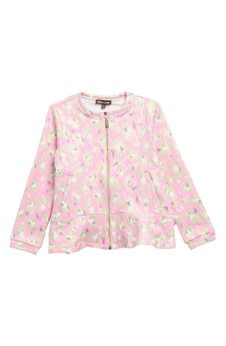 Roberto Cavalli Kids' Zip Peplum Sweater, Main, color, 