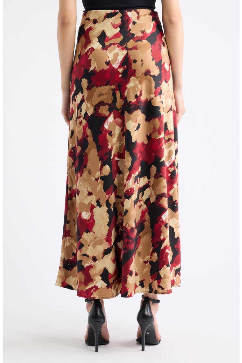 Print Flare Maxi Skirt, Alternate, color, VICUNA MULTI