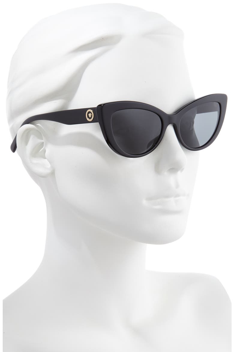 54mm Cat Eye Sunglasses, Alternate, color, BLACK/ BLACK