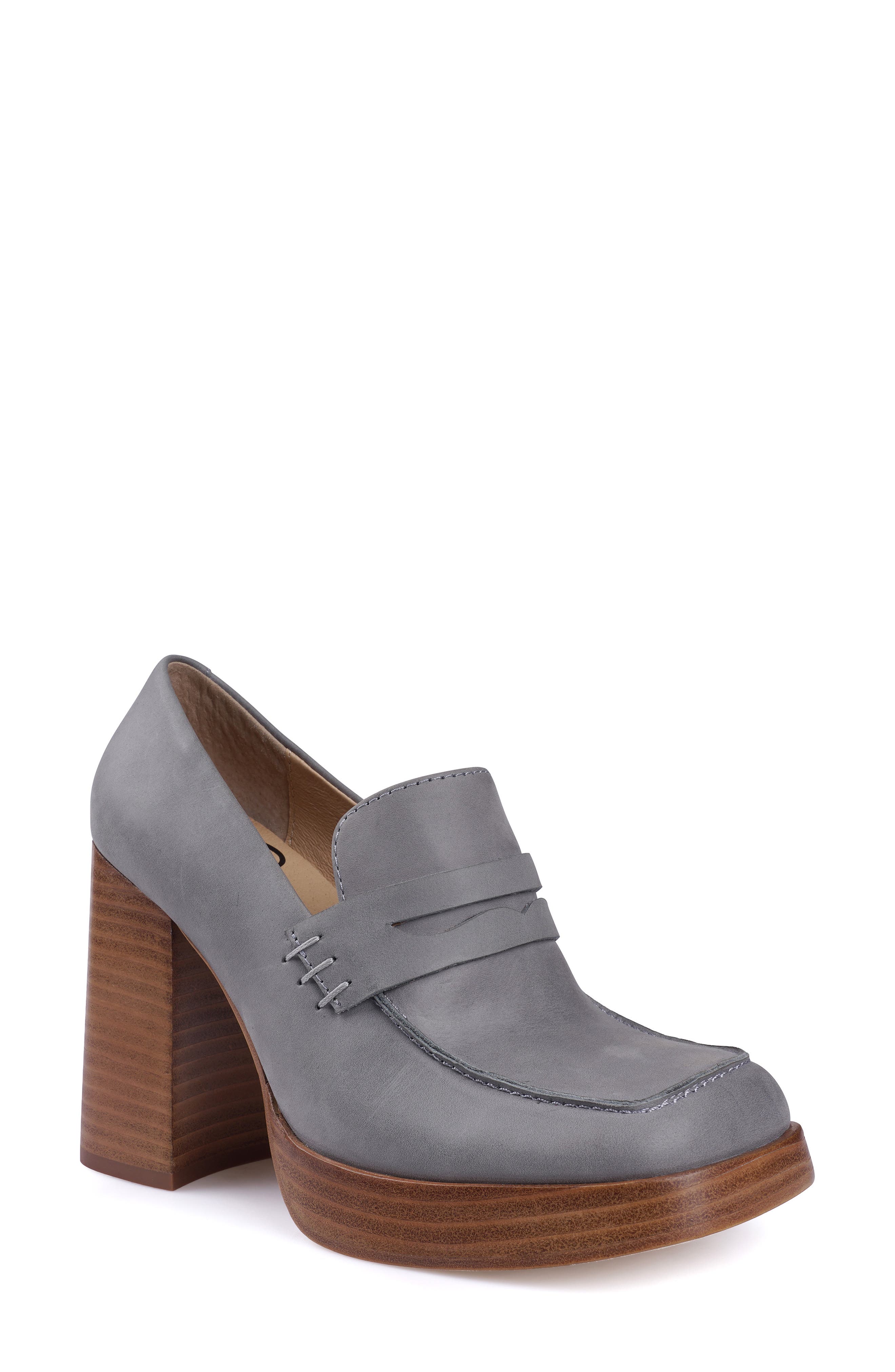Hiss Platform Loafer Pump, Main, color, DUSTY BLUE
