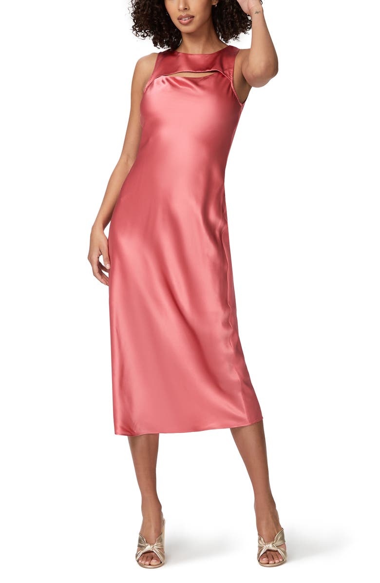 PAIGE Aurem Cutout Silk Dress, Alternate, color, 