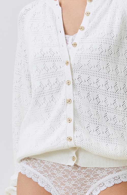 Papinelle Crochet Soft Cotton Cardi In White
