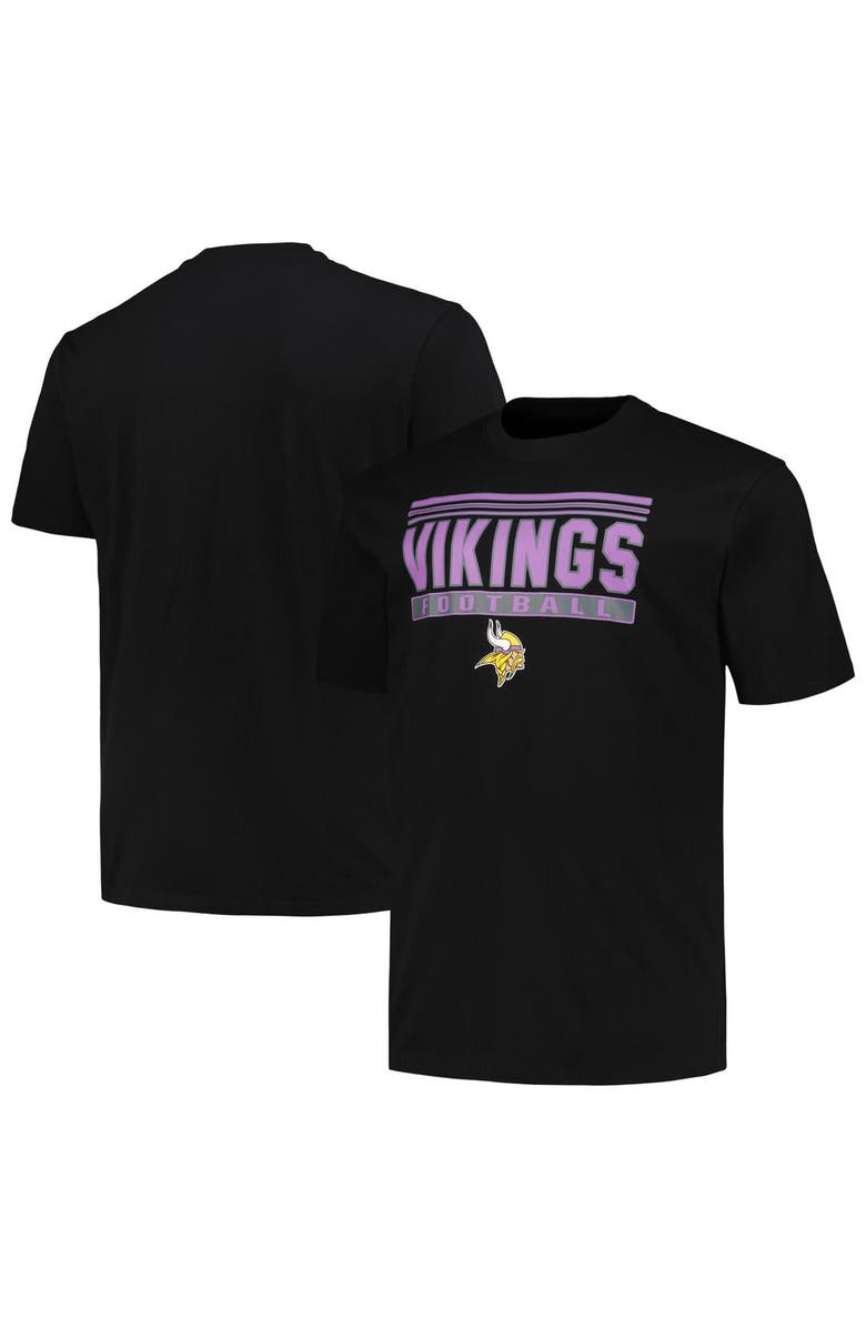 FANATICS Men's Fanatics Branded Black Minnesota Vikings Big & Tall Pop T-Shirt, Main, color, 