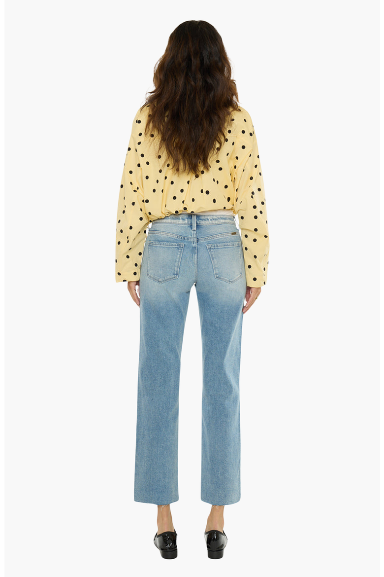 Alice Essentials Mid Rise True Straight Jeans, Alternate, color, Mid-Dark Wash