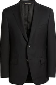 Heritage Gold Pebble Weave Black Wool Suit Jacket