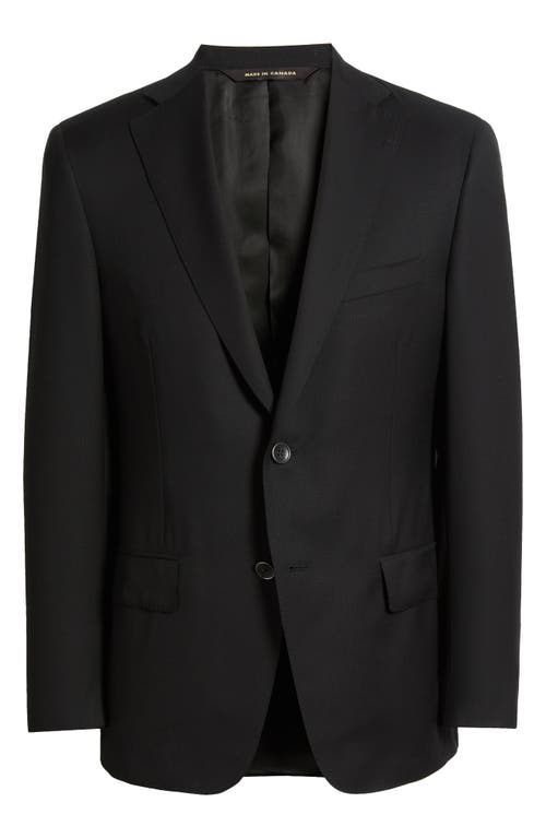 Heritage Gold Pebble Weave Black Wool Suit Jacket