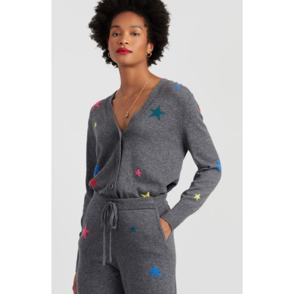 Chinti & Parker Wool-cashmere Star Cardigan In Gray