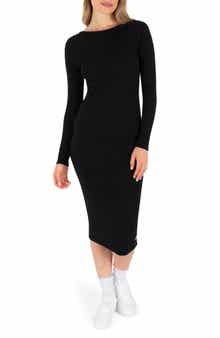 Hurley Just A Girl Long Sleeve Knit Midi Dress