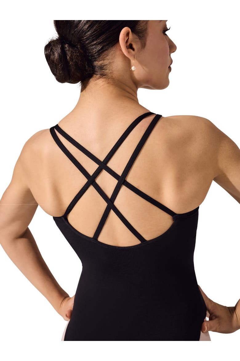 Double Strap Camisole Leotard, Alternate, color, black