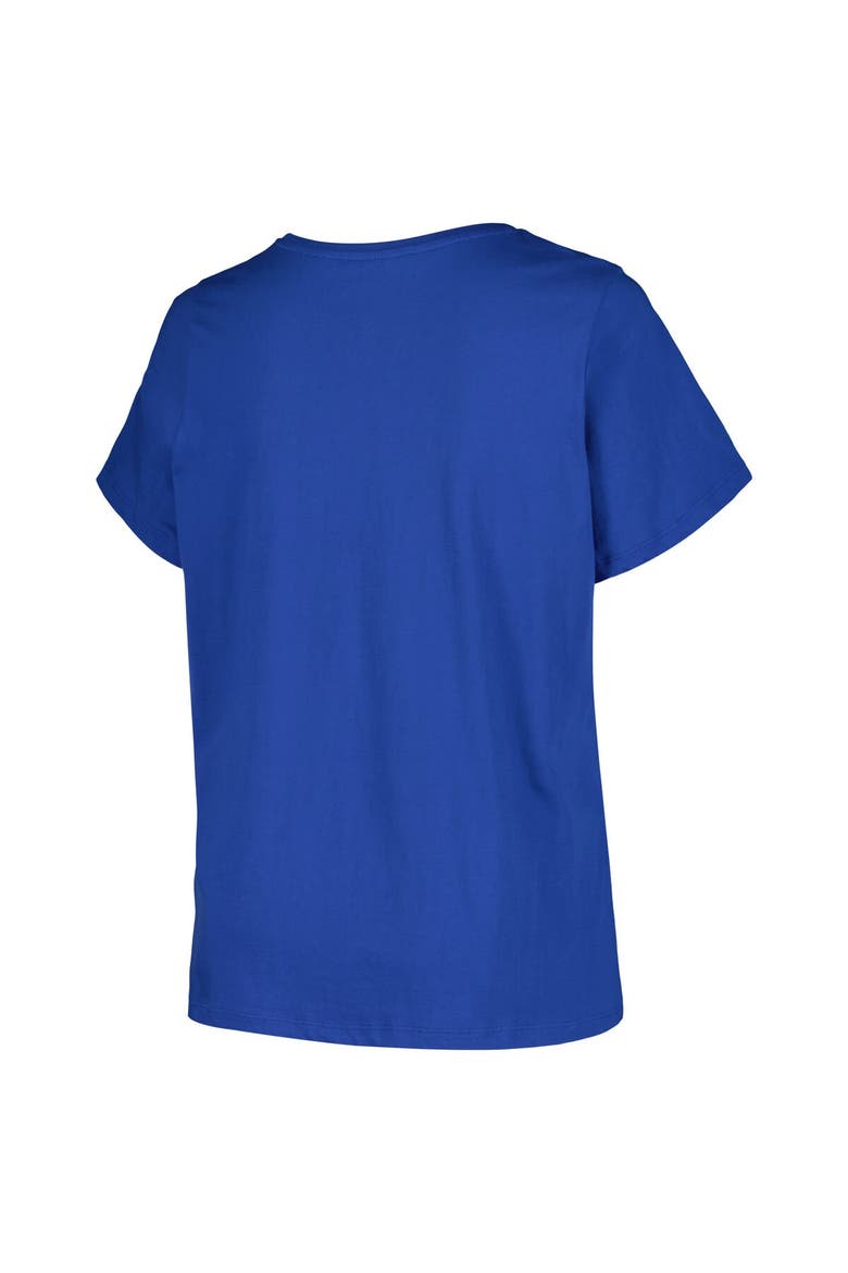 Women's Profile Blue New York Rangers Plus Size Arch Over Logo T-Shirt, Alternate, color, Blue