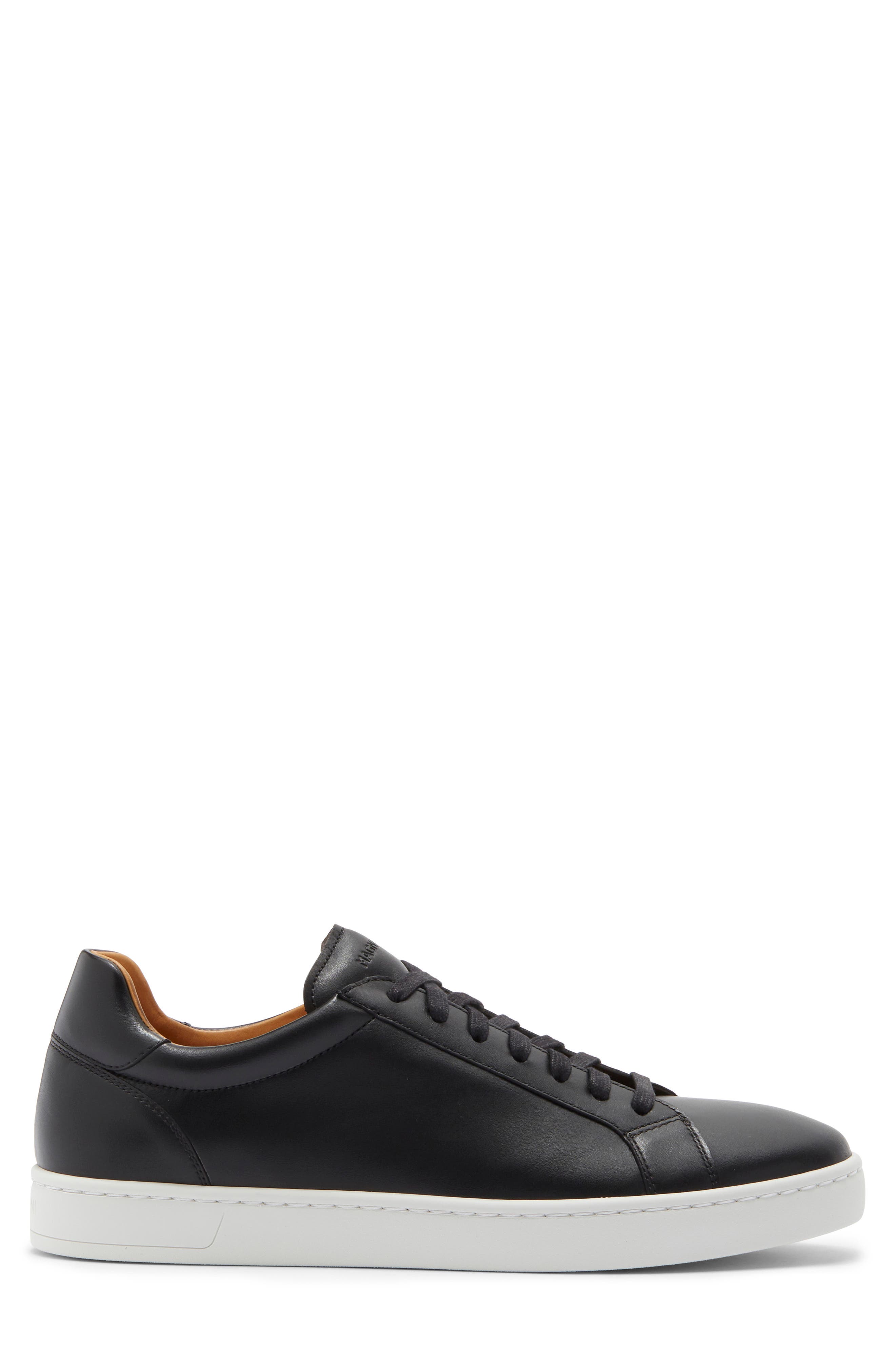 Elonso Leather Sneaker, Alternate, color, BLACK LEATHER WHITE SOLE