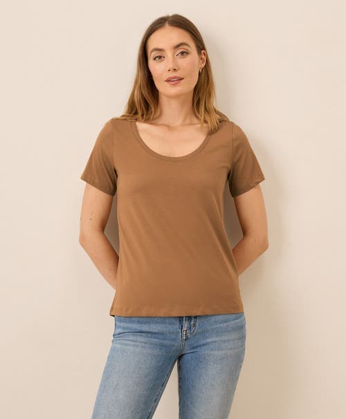 Pact Organic Cotton Softspun Scoop Neck Tee In Brown
