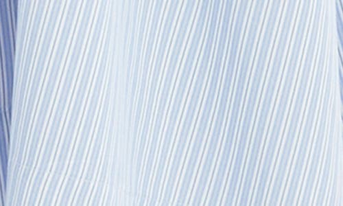 Bardot Lola Stripe Strapless Corset Midi Dress In Blue