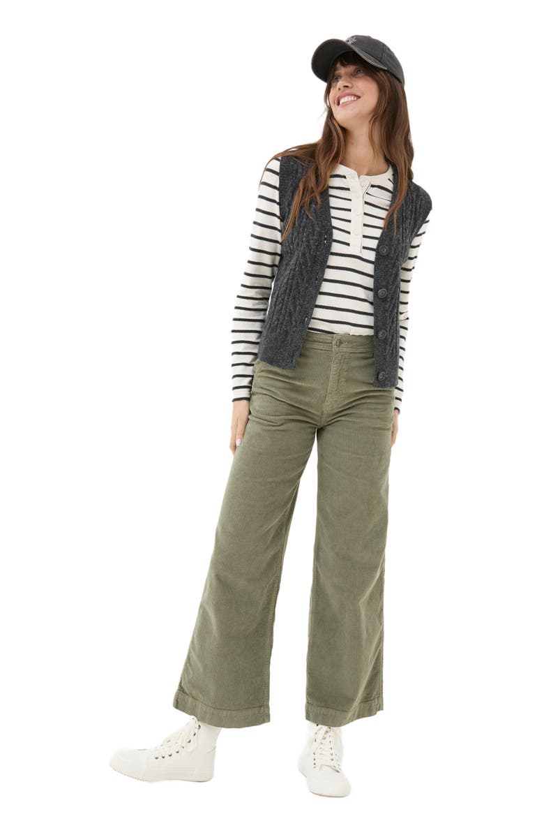 FatFace Women's Hettie Stripe Henley Top, Alternate, color, 