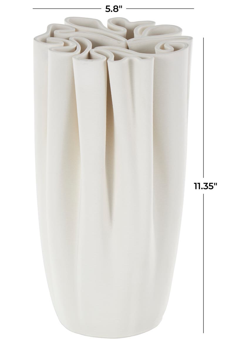 VIVIAN LUNE HOME White Ceramic Vase, Alternate, color, 