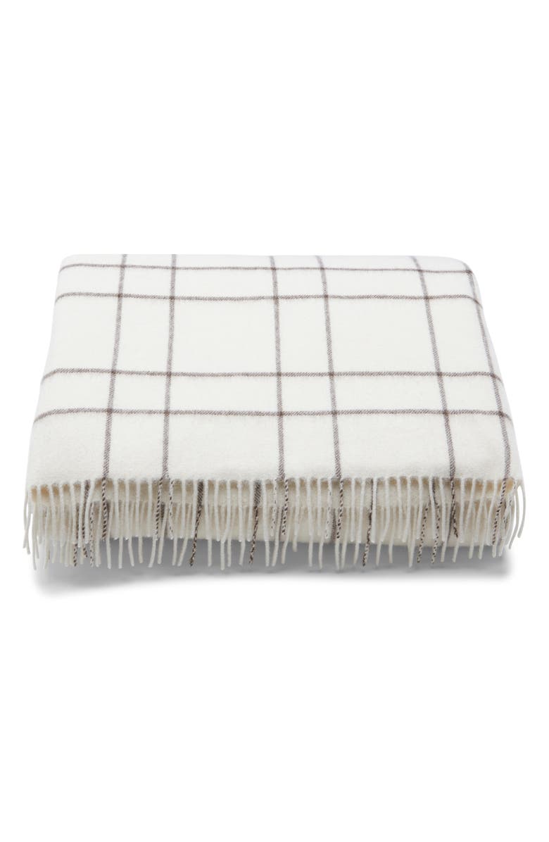 Casper Plaid Wool Throw Blanket, Main, color,