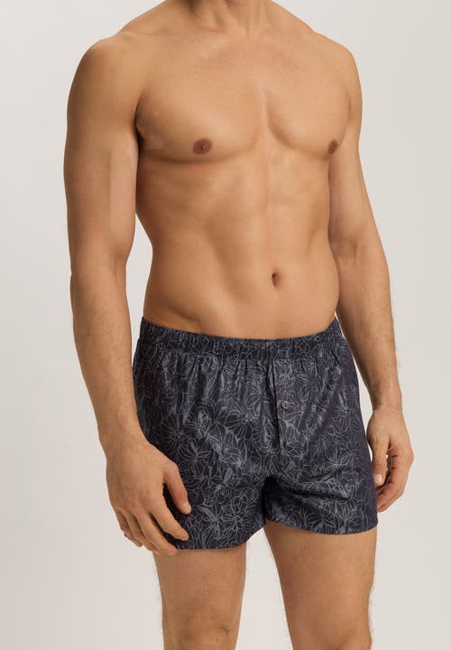 Hanro Selection Satin Cotton Boxers In Blue
