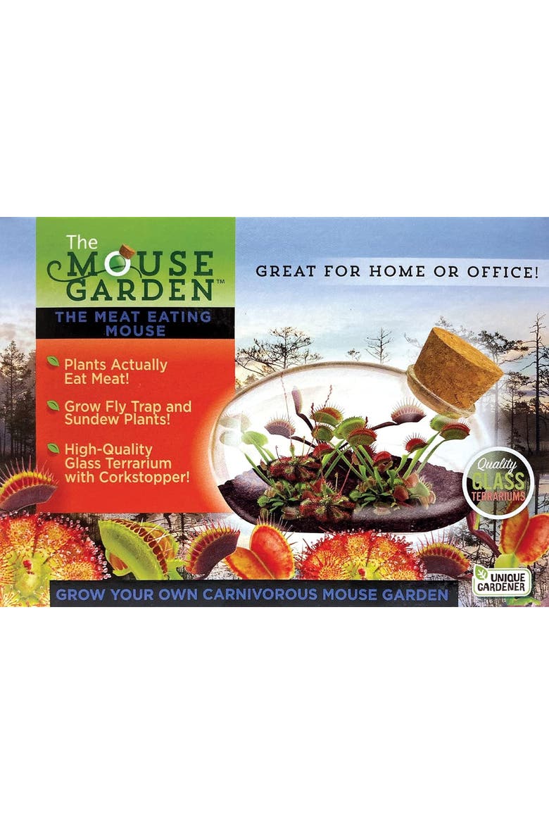 Carnivorous Mouse Garden Terrarium Kit - Glass & Planter to Grow Venus Flytrap and Sundew Plants, Main, color, None