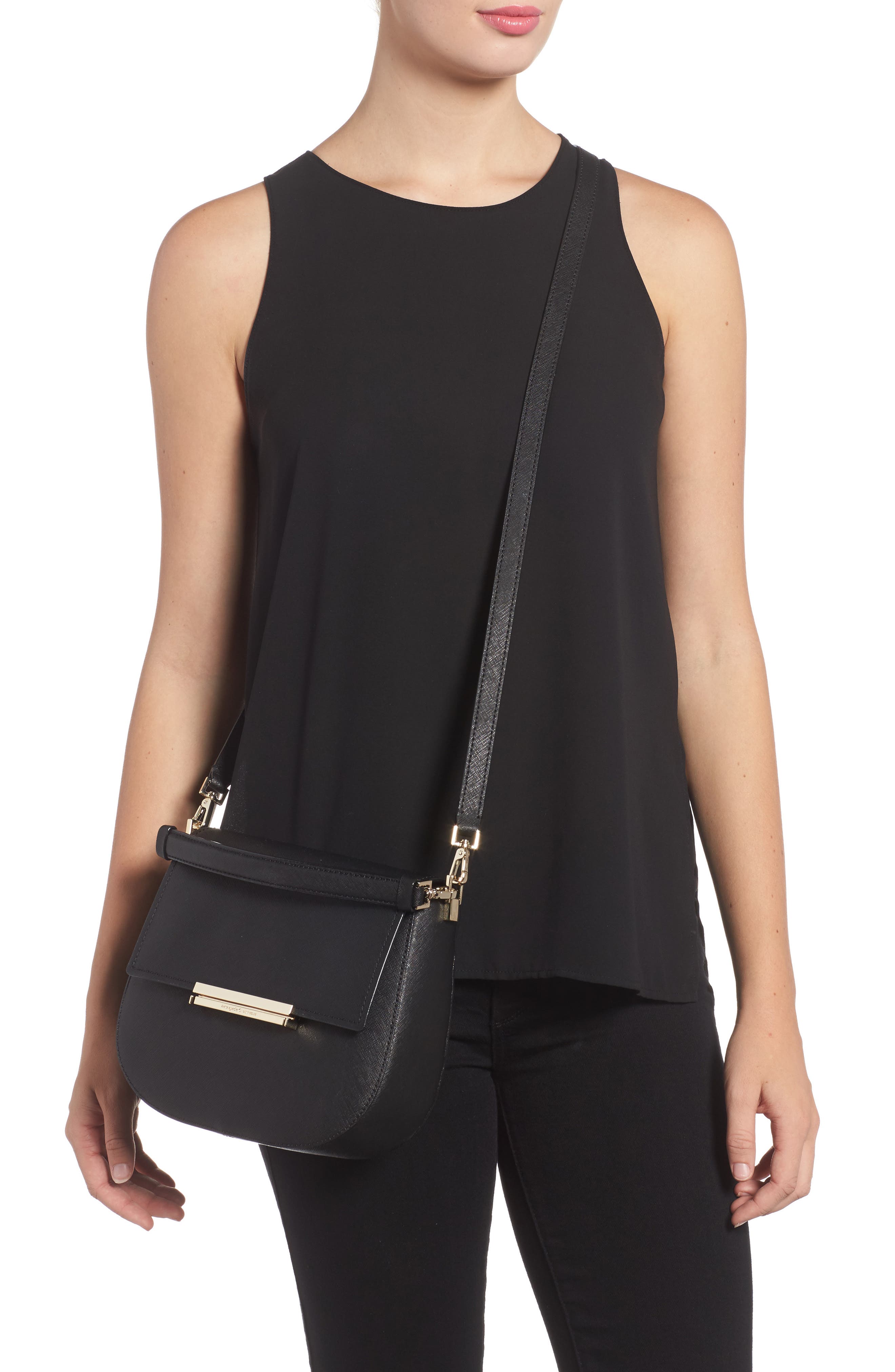 Kate Spade New York make it mine - byrdie leather saddle bag, Alternate, color, 