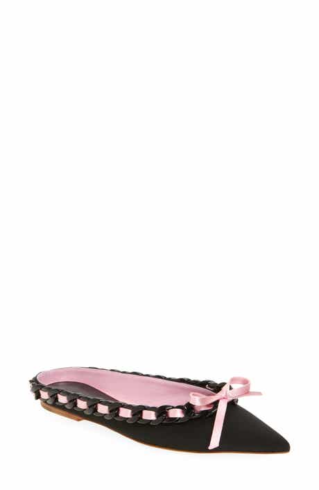 Giambattista Valli Ribbon & Chain Pointed Toe Mule