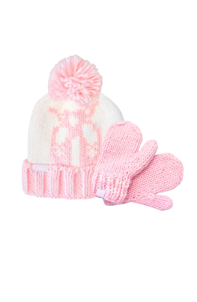 Bits & Bows Ballet Slippers Bobble Hat, Alternate, color, Pink