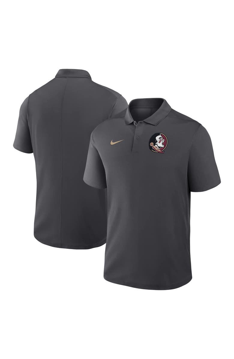 Nike Men's Nike Anthracite Florida State Seminoles Primetime Victory Primary Logo Performance Polo, Main, color, 