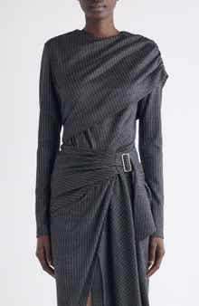 Isabel Marant Asna Pinstripe Draped Top