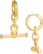 Missoma Ridge T-Bar Drop Hoop Earrings