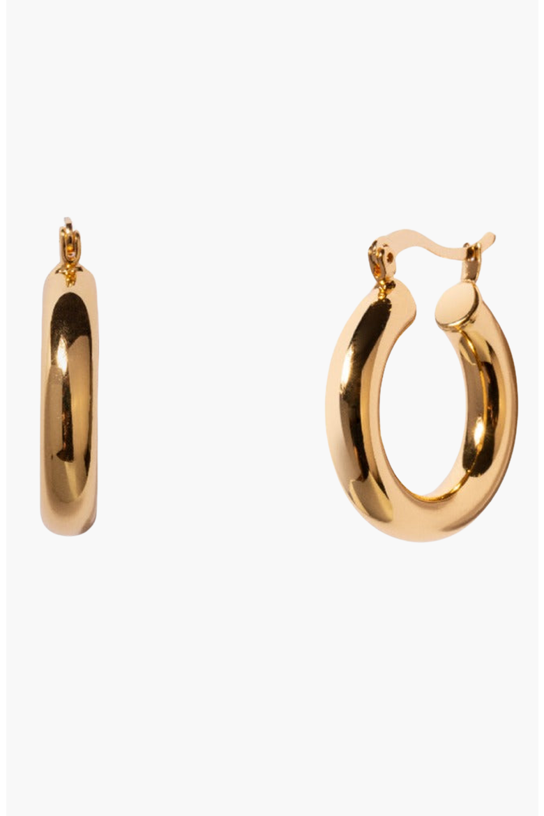 Chunky Bear Hoop Earrings, Main, color, Gold