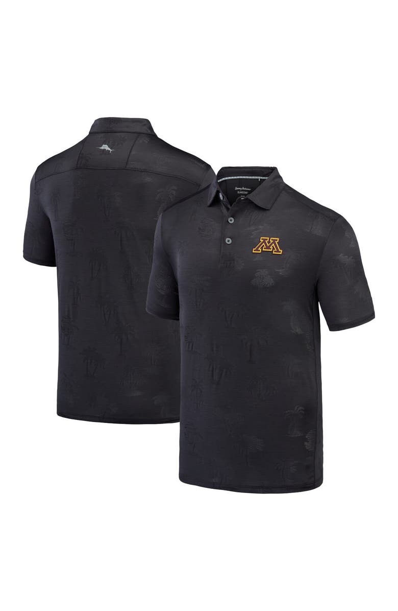 Tommy Bahama Men's Tommy Bahama Black Minnesota Golden Gophers Sport Palm Coast Palmera IslandZone Polo, Main, color, Black