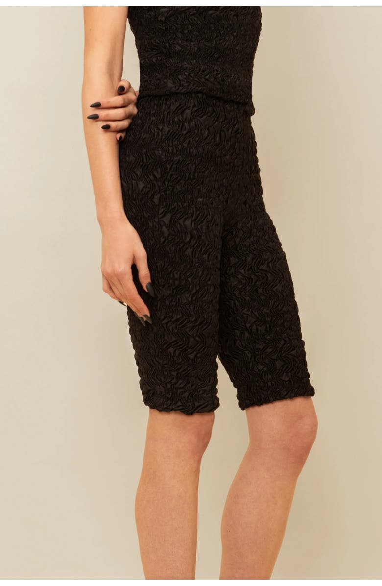 Contessa Mills Blair Cozy Elevated Fitted Long Shorts, Alternate, color, Black