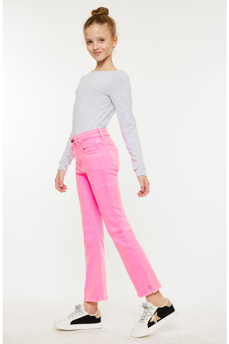 Bristol High Rise Kick Flare Jeans, Alternate, color, Pink