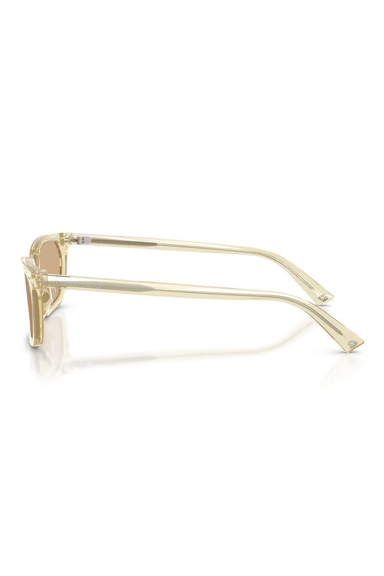 55mm Rectangular Sunglasses, Alternate, color, TRANSPARENT YELLOW / YELLOW
